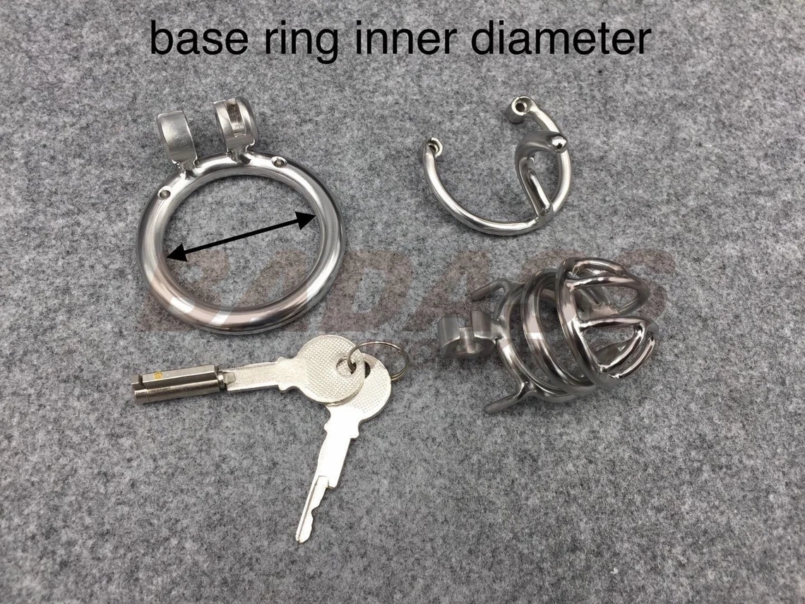 BA-22 Customizable Chastity Cage Stainless Steel/Titanium Cock Cage With Integrated PA hook and Scrotum Press Ring to Prevent Ball Escape