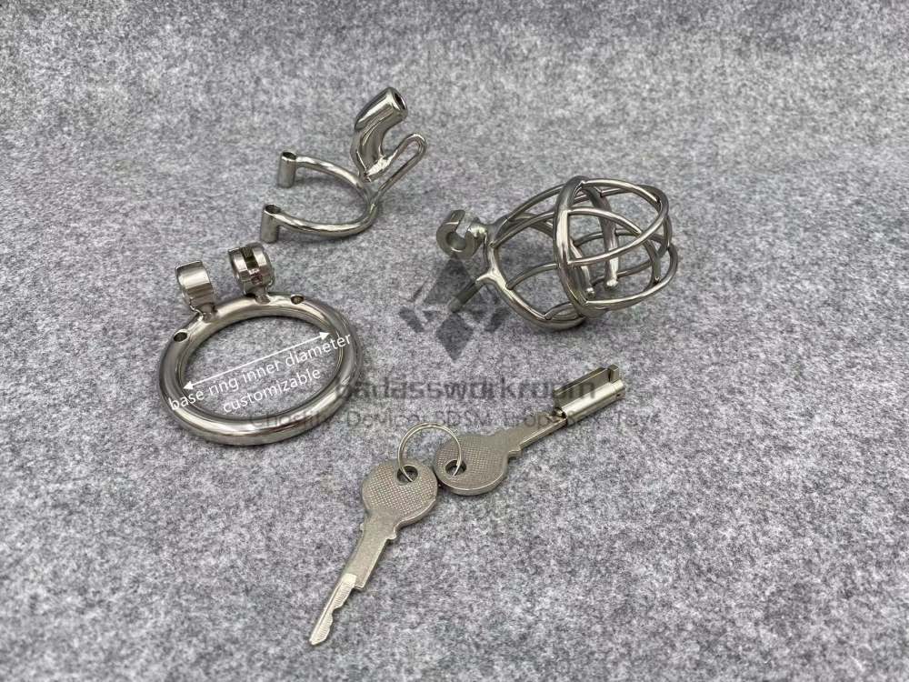 BA-20P Customize Chastity Cage Using Stealth Lock Stainless Steel/Titanium Cock Cage