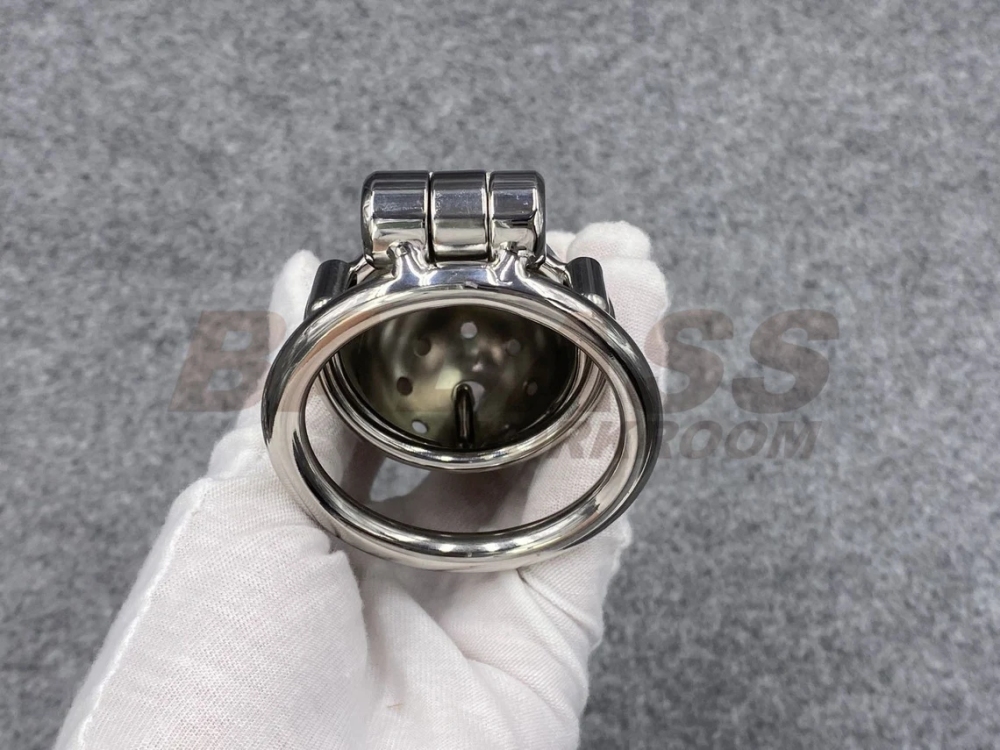 BA-31P Customize Fully Enclosed Chastity Cage with Shower Head Design Stainless Steel/Titanium Cock Cage