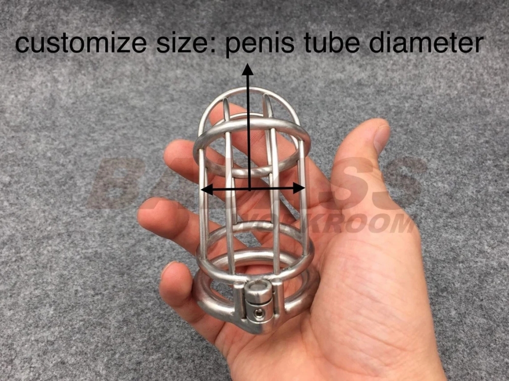 BA-01 Customize Chastity Cage Dual Lock System Stainless Steel/Titanium Cock Cage Locked With Permanent Lock Or Screw