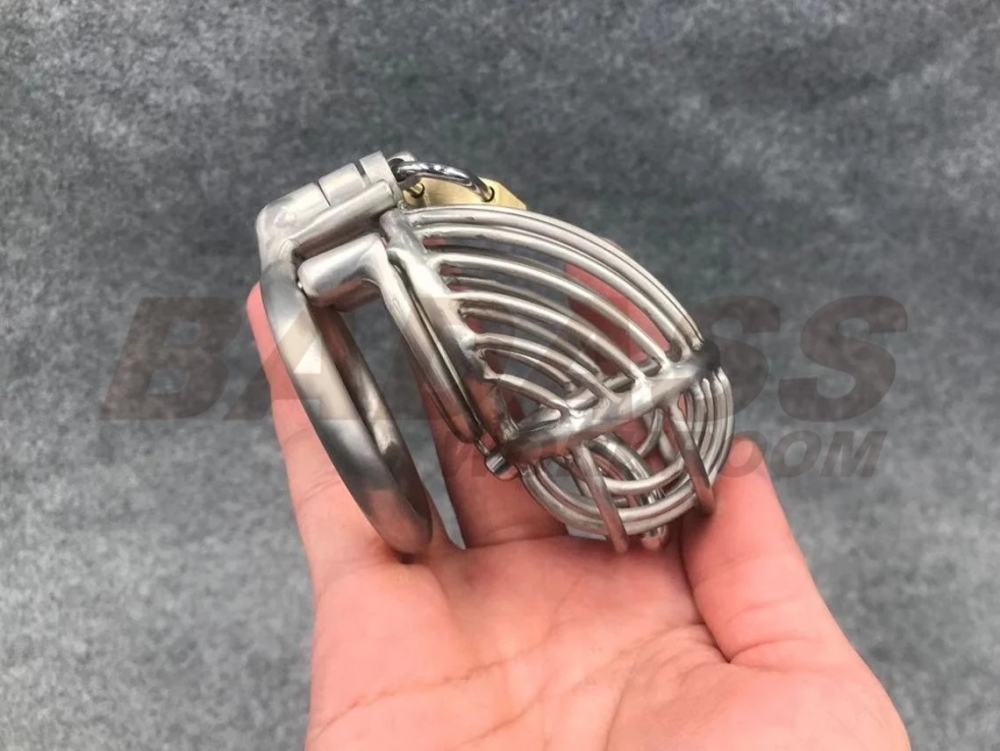 BA-26 Customizable Dense Bars Chastity Cage with Integrated PA Hook Right Angle Stainless Steel/Titanium Cock Cage