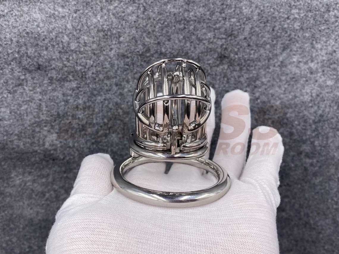 BA-25 Customizable Dense Bars Chastity Cage with Integrated PA Device Stainless Steel/Titanium Cock Cage