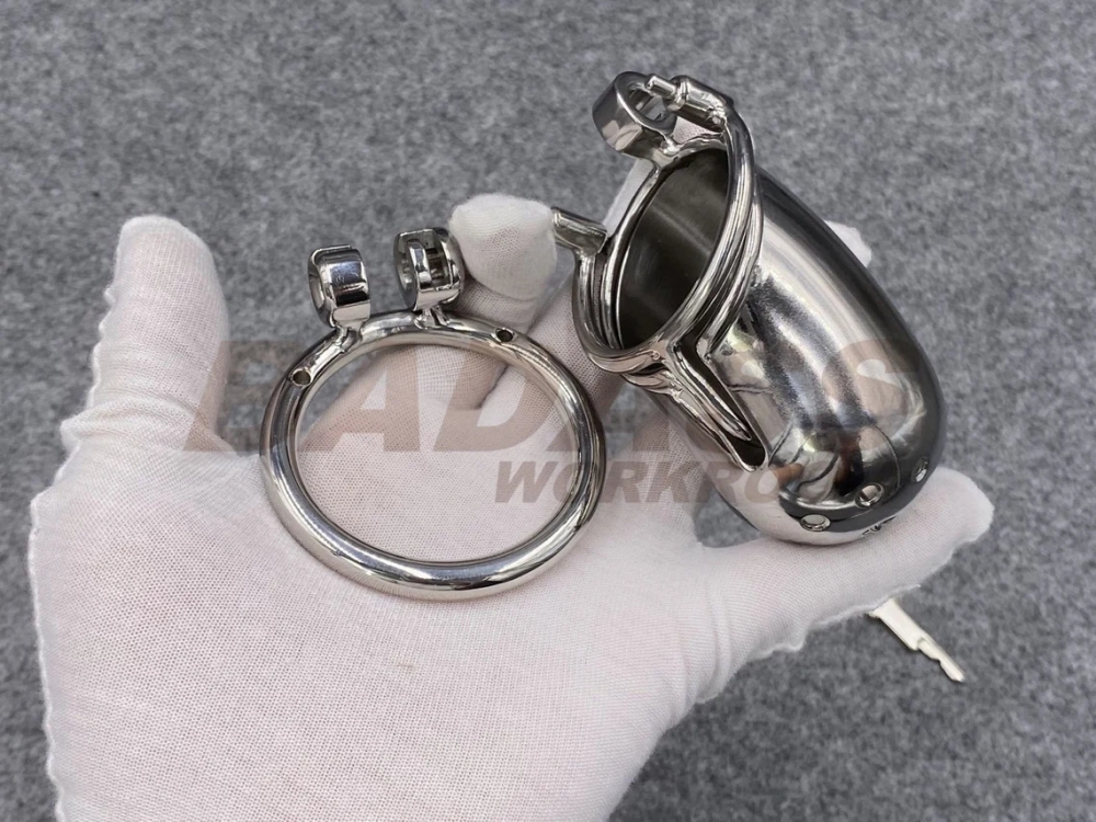 BA-31P Customize Fully Enclosed Chastity Cage with Shower Head Design Stainless Steel/Titanium Cock Cage