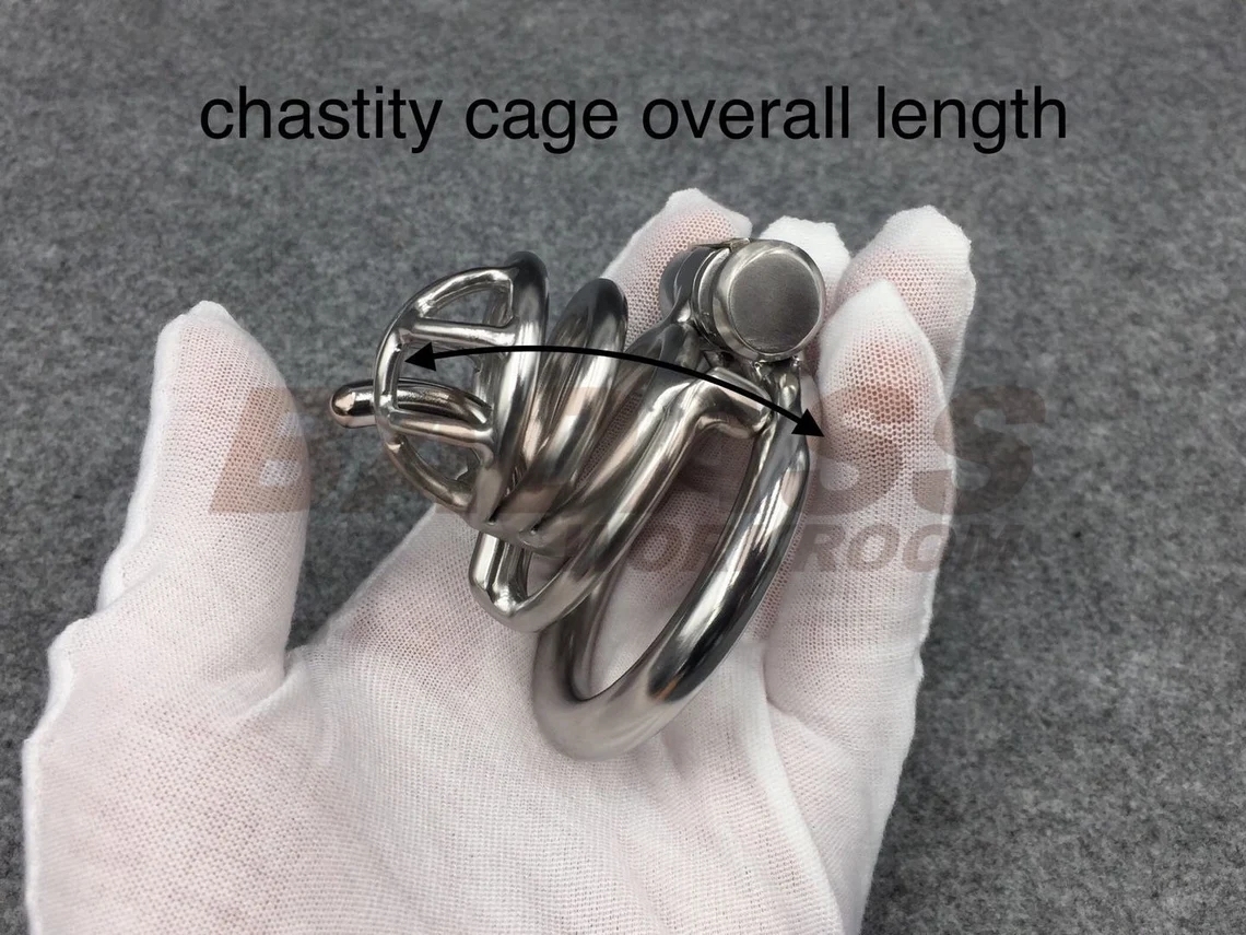 BA-22 Customizable Chastity Cage Stainless Steel/Titanium Cock Cage With Integrated PA hook and Scrotum Press Ring to Prevent Ball Escape