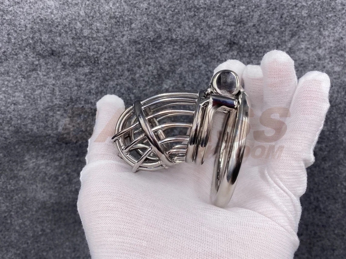 BA-25 Customizable Dense Bars Chastity Cage with Integrated PA Device Stainless Steel/Titanium Cock Cage
