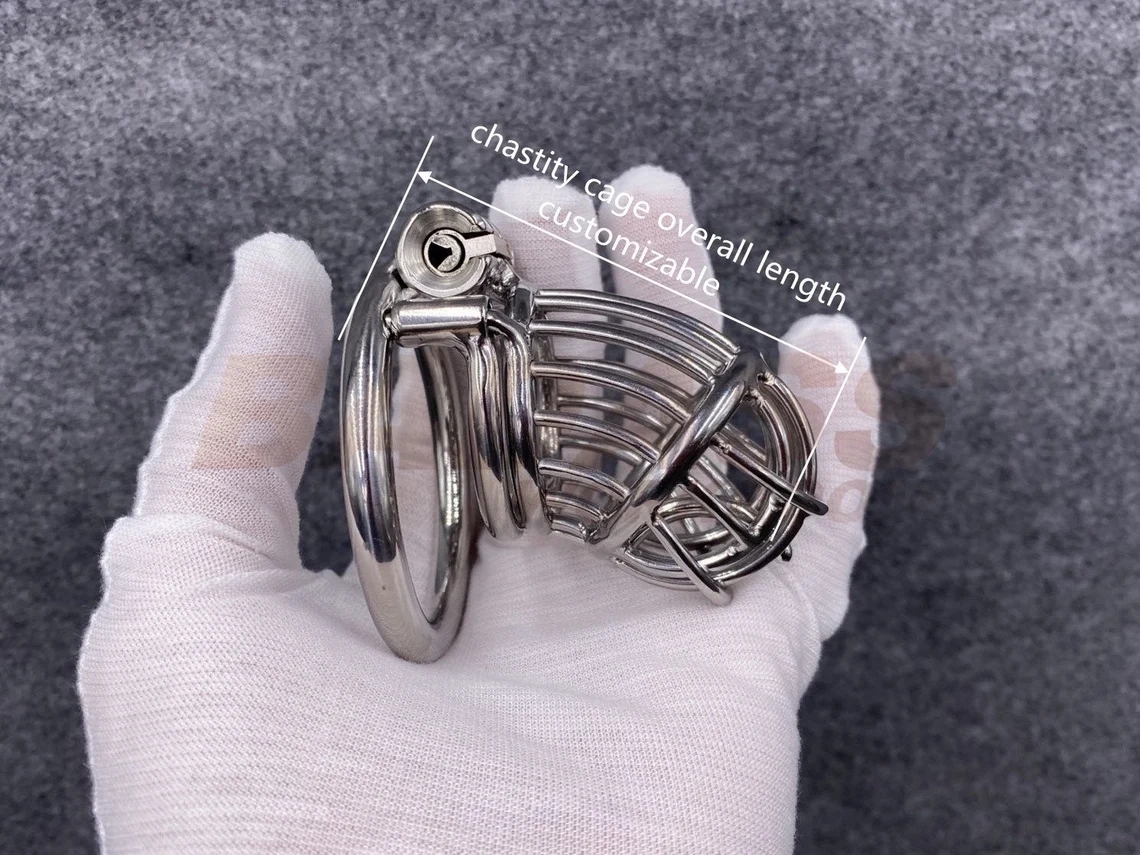 BA-25 Customizable Dense Bars Chastity Cage with Integrated PA Device Stainless Steel/Titanium Cock Cage