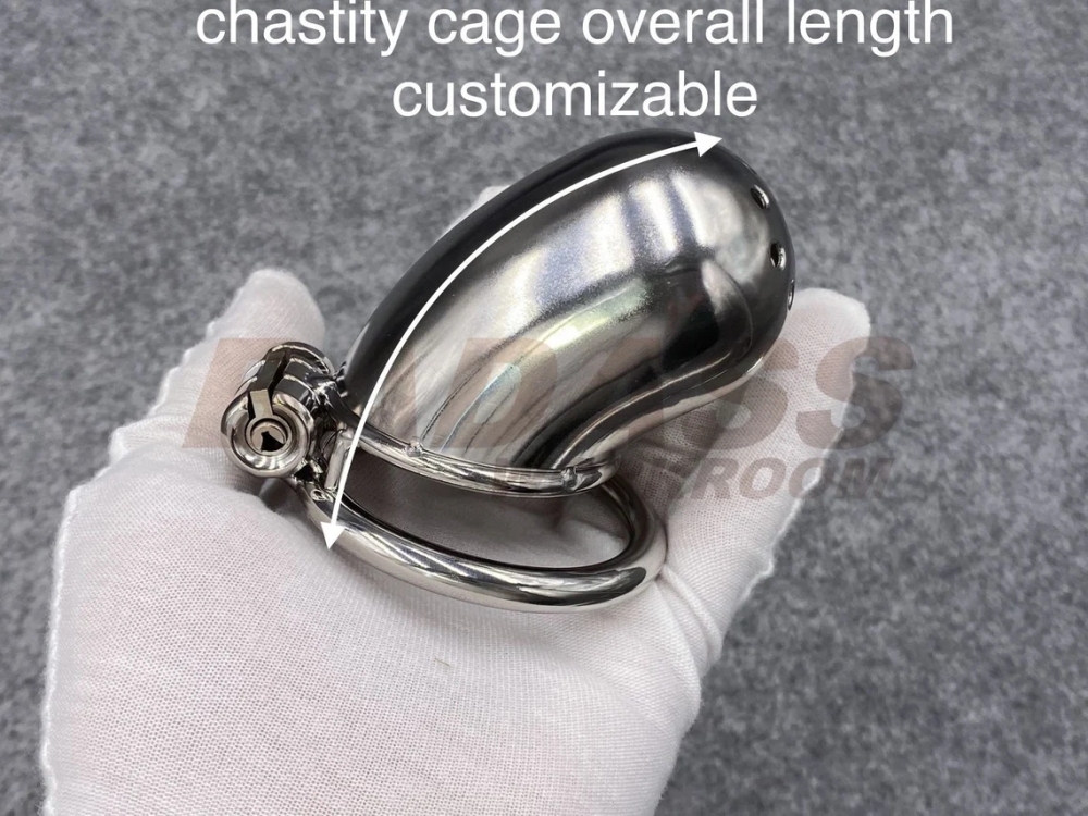 BA-31Customize Fully Enclosed Chastity Cage with Shower Head Design Stainless Steel/Titanium Cock Cage