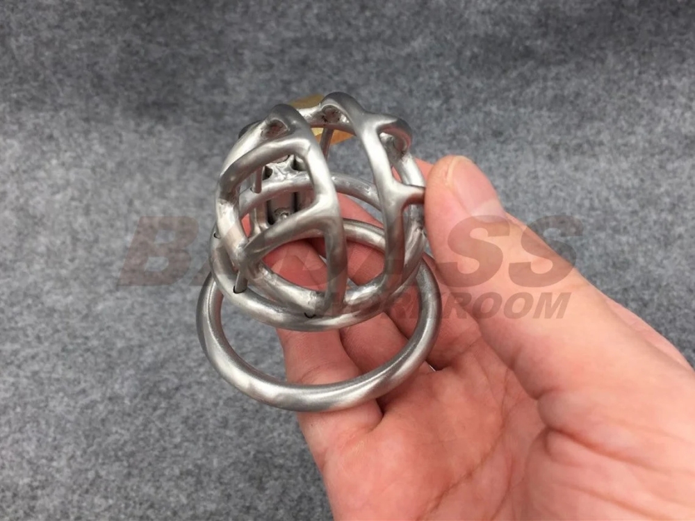 BA-05 Customize Chastity Cage Easy To Pee Stainless Steel/Titanium Cock Cage DuaL Lock System Locked With Permanent Lock Or Padlock