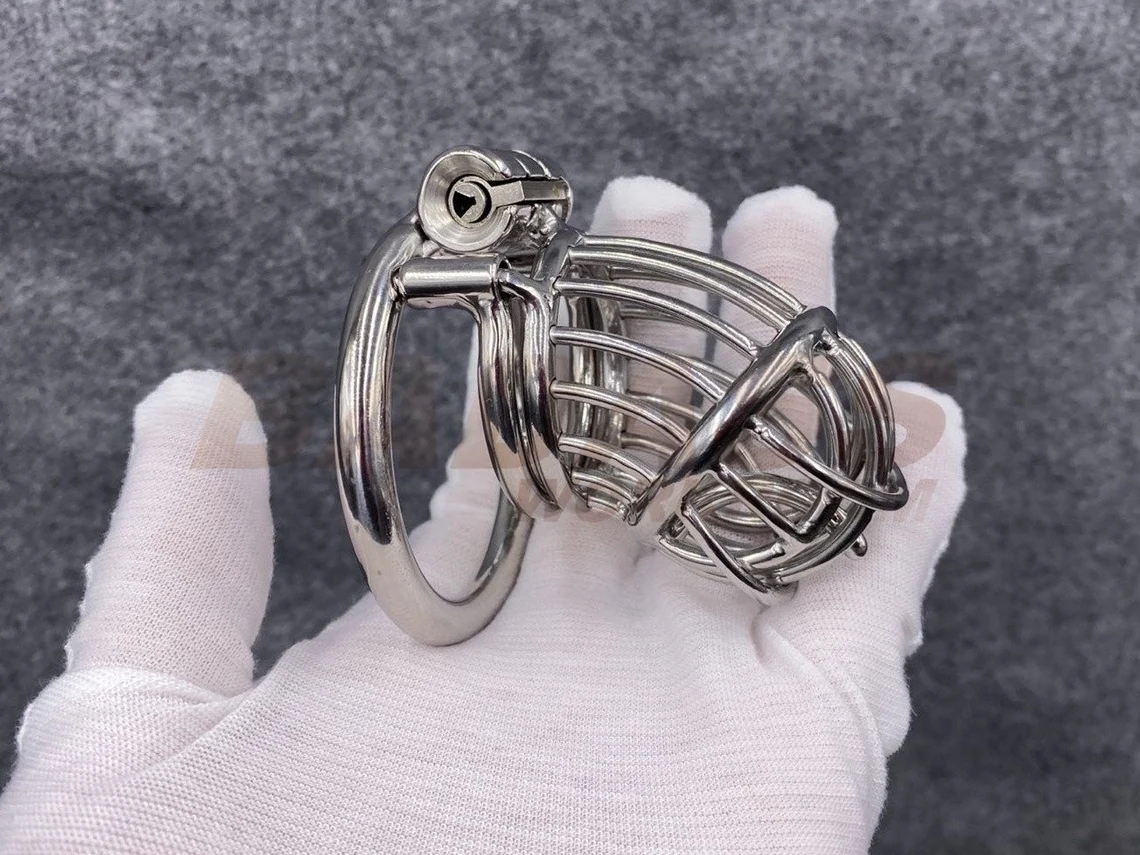 BA-25 Customizable Dense Bars Chastity Cage with Integrated PA Device Stainless Steel/Titanium Cock Cage