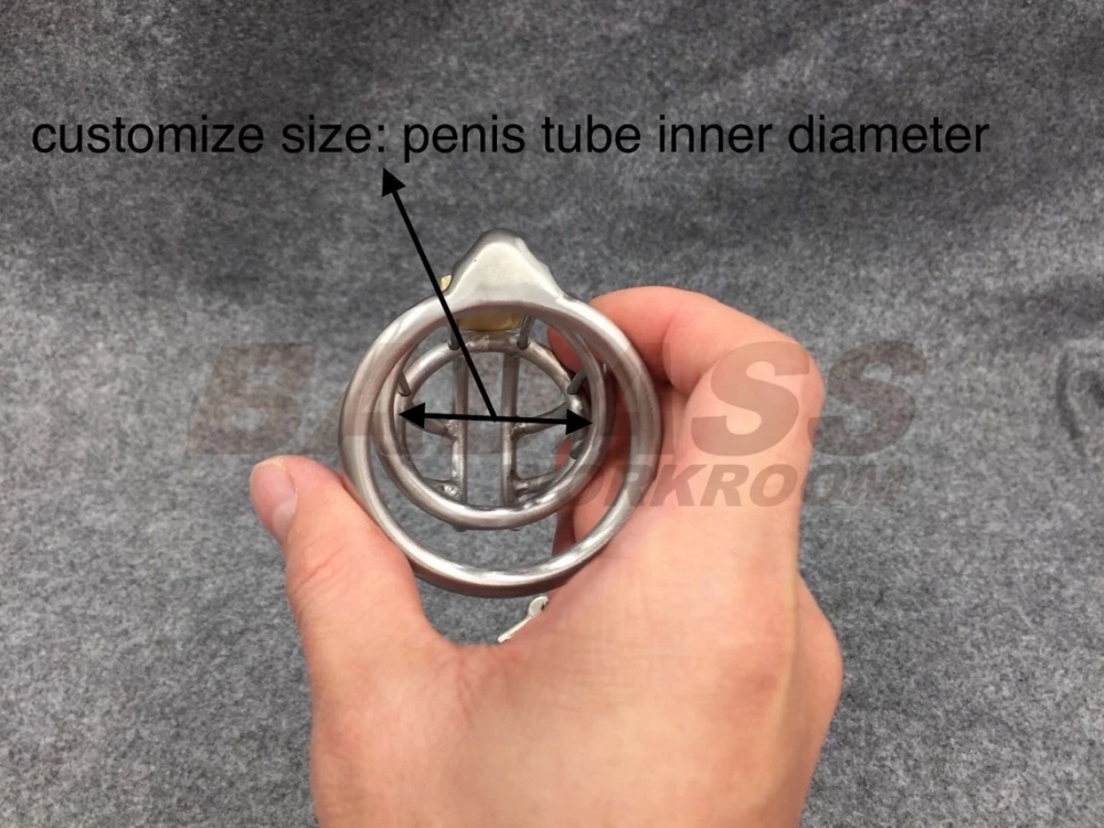 BA-05 Customize Chastity Cage Easy To Pee Stainless Steel/Titanium Cock Cage DuaL Lock System Locked With Permanent Lock Or Padlock