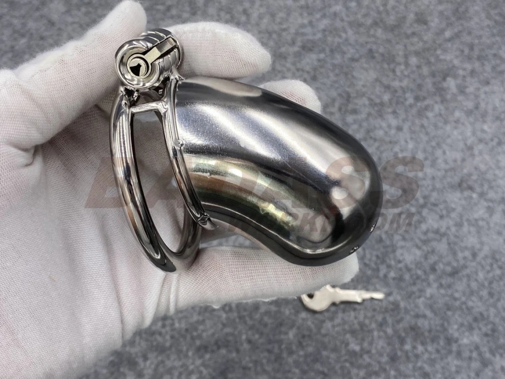 BA-31Customize Fully Enclosed Chastity Cage with Shower Head Design Stainless Steel/Titanium Cock Cage