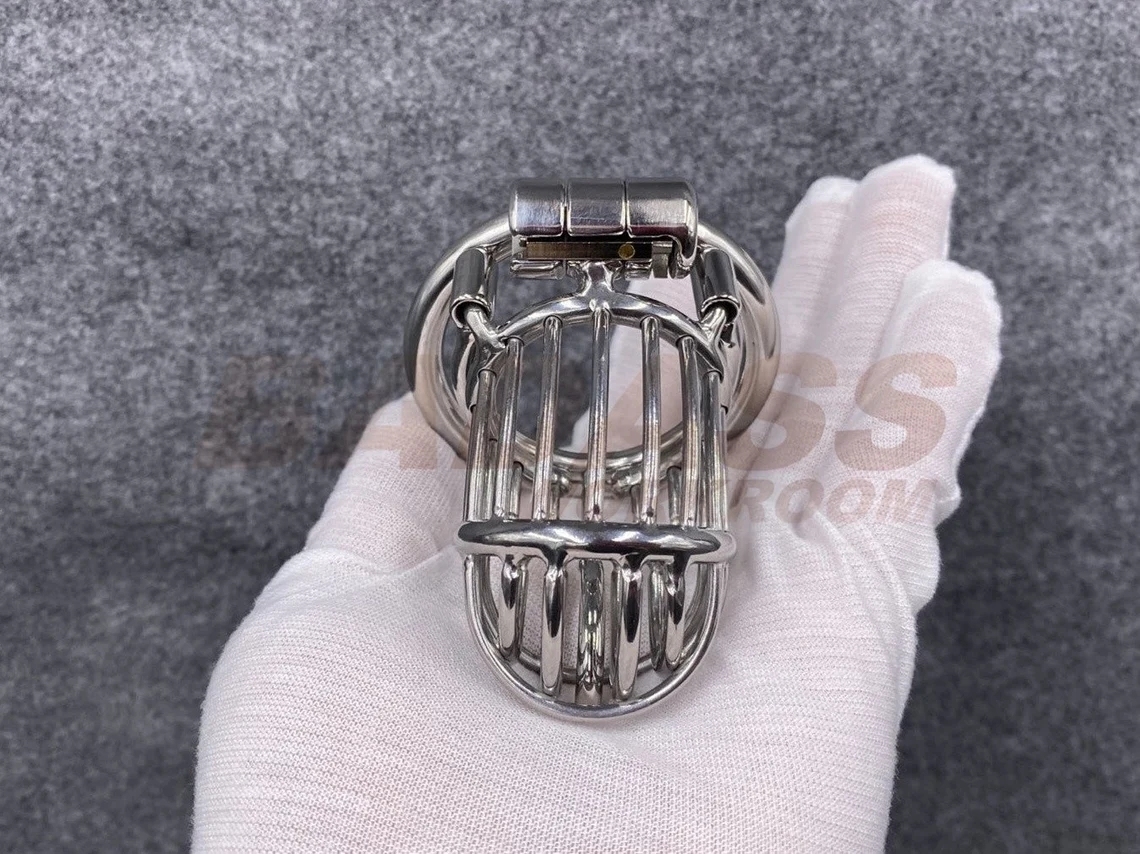 BA-25 Customizable Dense Bars Chastity Cage with Integrated PA Device Stainless Steel/Titanium Cock Cage