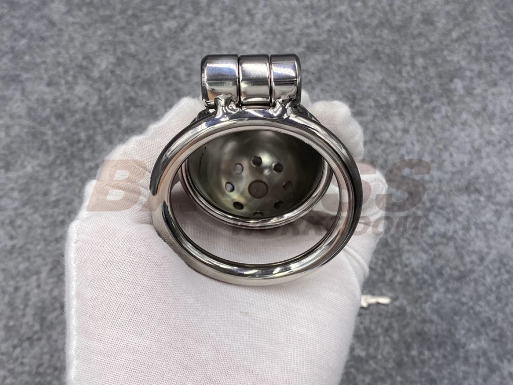 BA-31Customize Fully Enclosed Chastity Cage with Shower Head Design Stainless Steel/Titanium Cock Cage