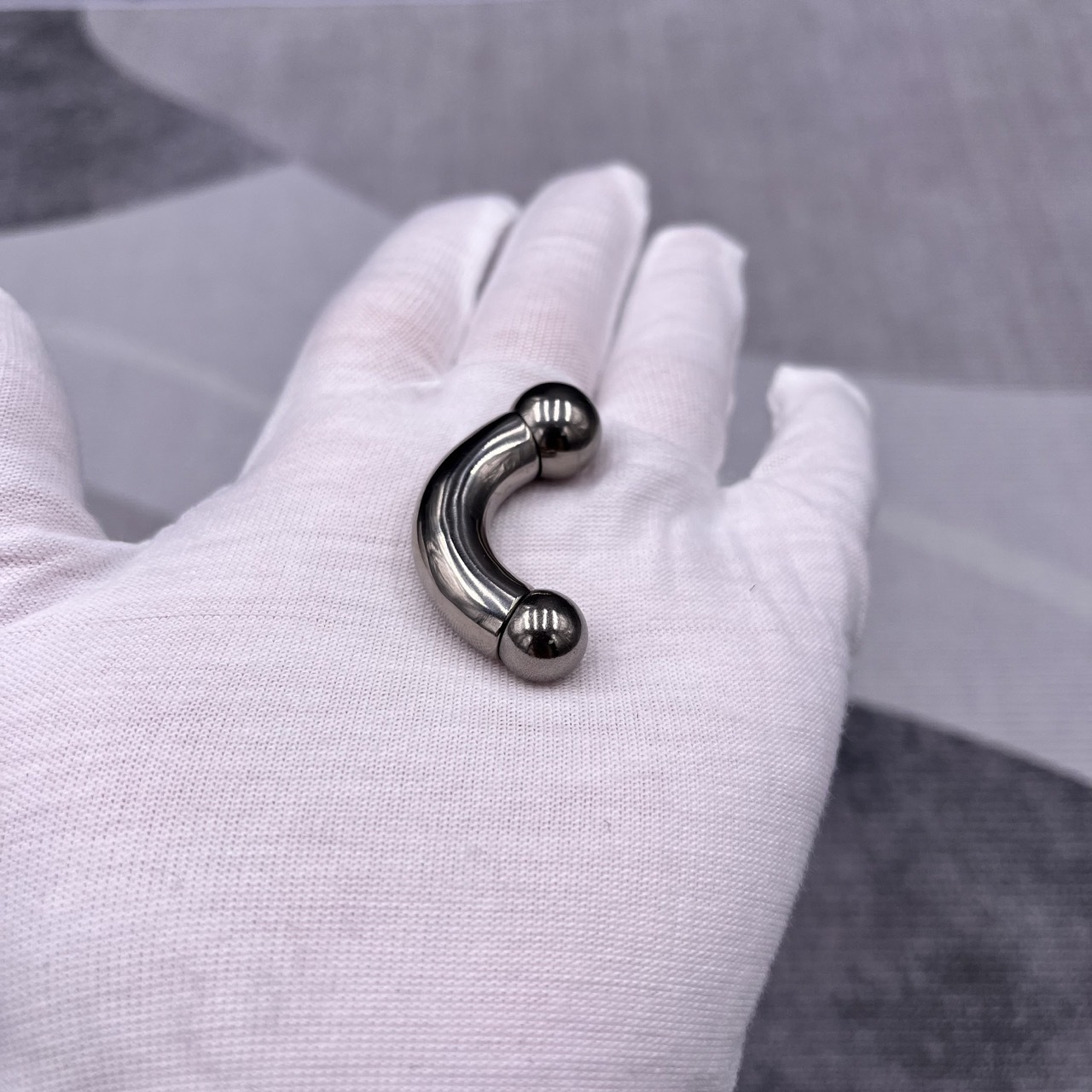In Stock Gauge/Thickness 9mm Titanium Body Jewelry Bent Barbell