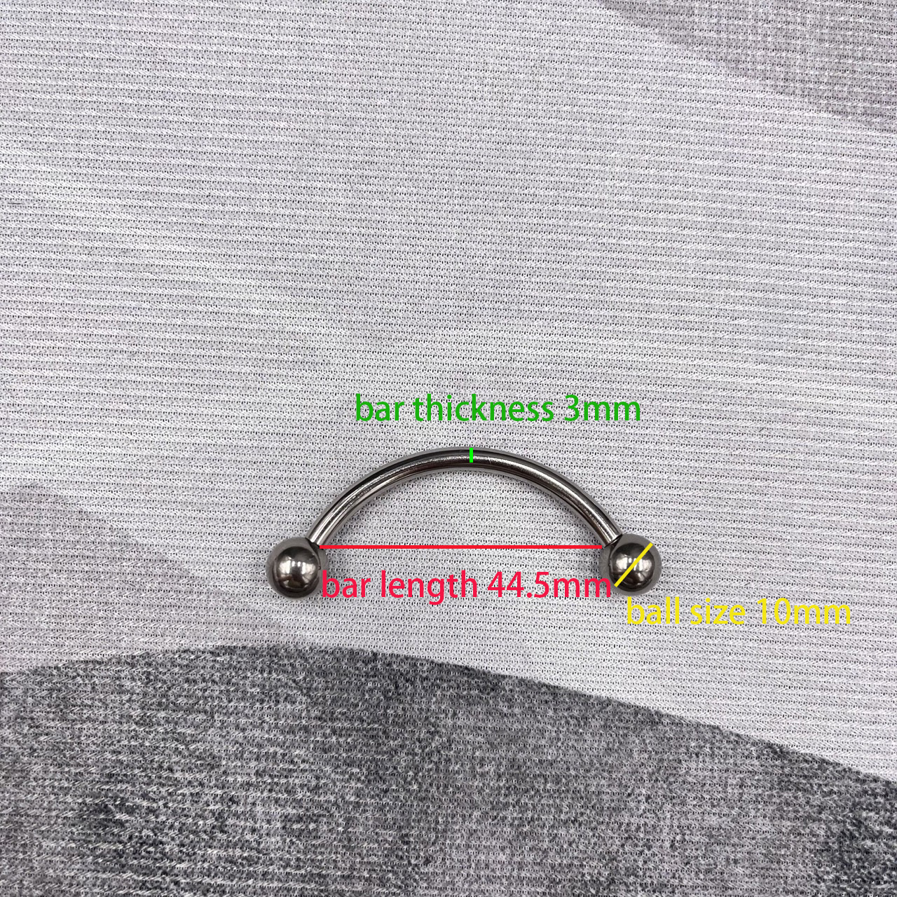 In Stock Gauge/Thickness 3mm Titanium Body Jewelry Bent Barbell