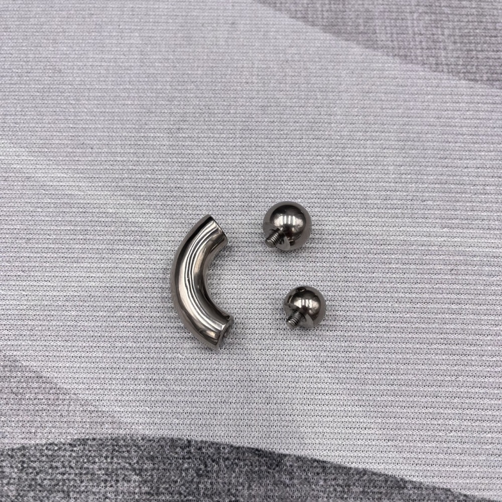 In Stock Gauge/Thickness 9mm Titanium Body Jewelry Bent Barbell