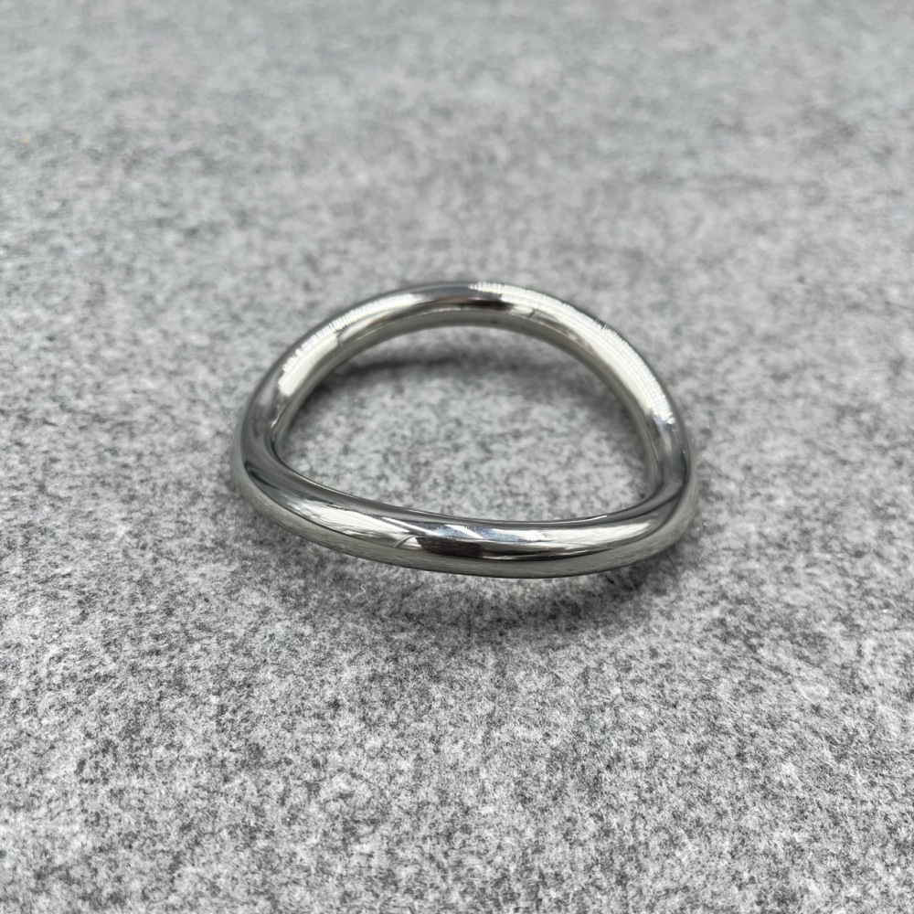 In Stock, 58mm Inner Diamter, 8mm Gauge Stainless Steel Curved Cock Ring Ergonomic Ring