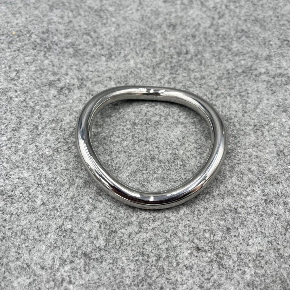 In Stock, 58mm Inner Diamter, 8mm Gauge Stainless Steel Curved Cock Ring Ergonomic Ring
