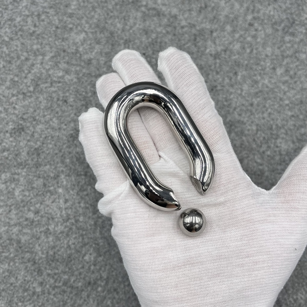 In Stock Weight 200g Stainless Steel Square Shape Testicle Ring Scrotum Ball Stretcher Ring