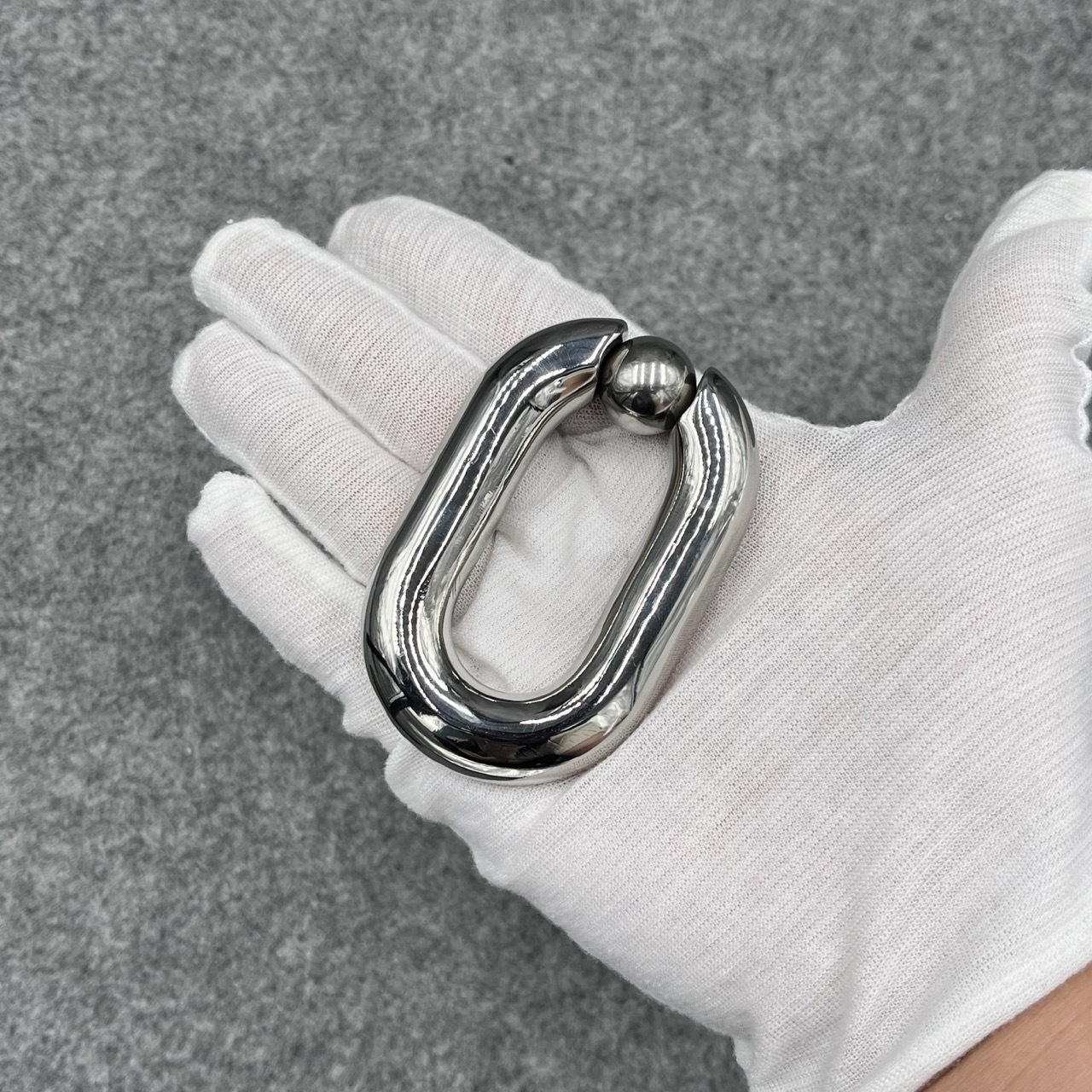 In Stock Weight 200g Stainless Steel Square Shape Testicle Ring Scrotum Ball Stretcher Ring