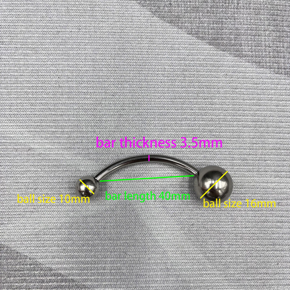 In Stock Gauge/Thickness 3.5mm Titanium Body Jewelry Bent Barbell