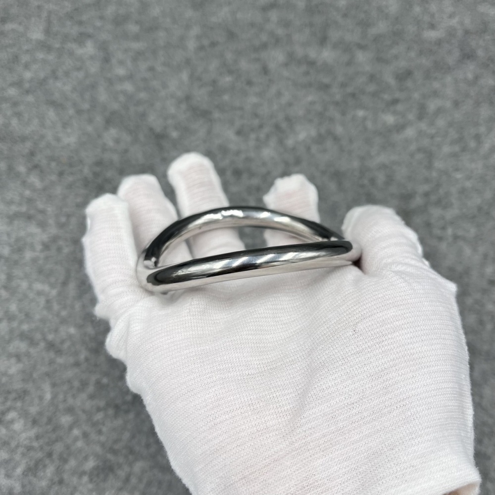 In Stock, 58mm Inner Diamter, 8mm Gauge Stainless Steel Curved Cock Ring Ergonomic Ring