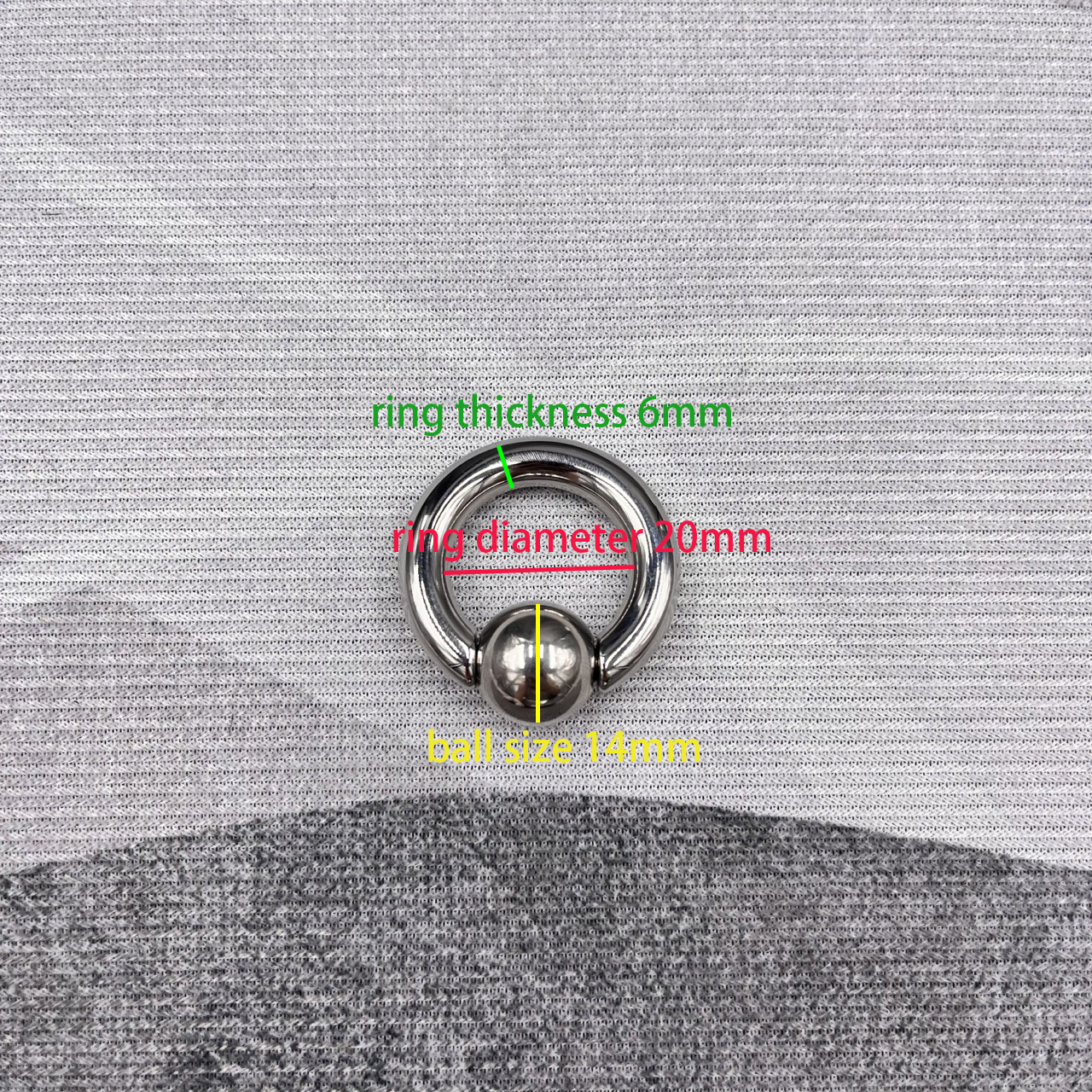 In Stock Thickness 6mm Stainless Steel Body Jewelry Snap Fit Captive Bead Ring