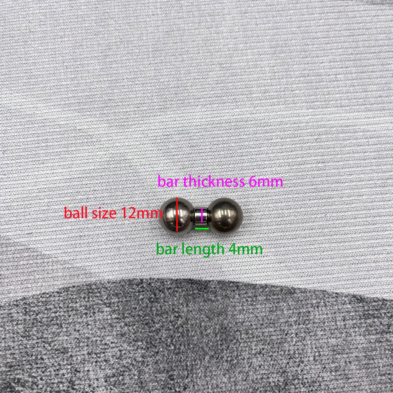 In Stock Gauge/Thickness 6mm Titanium Body Jewelry Straight Barbell
