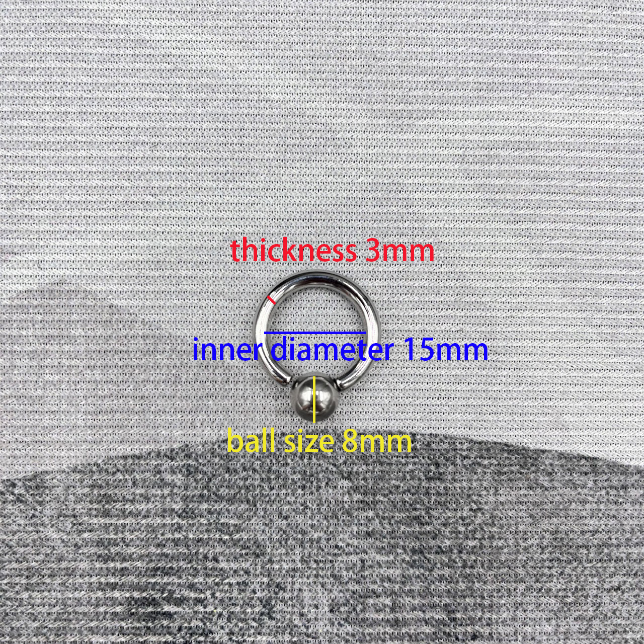 In Stock Gauge 3mm Stainless Steel Screw On Captive Bead Ring