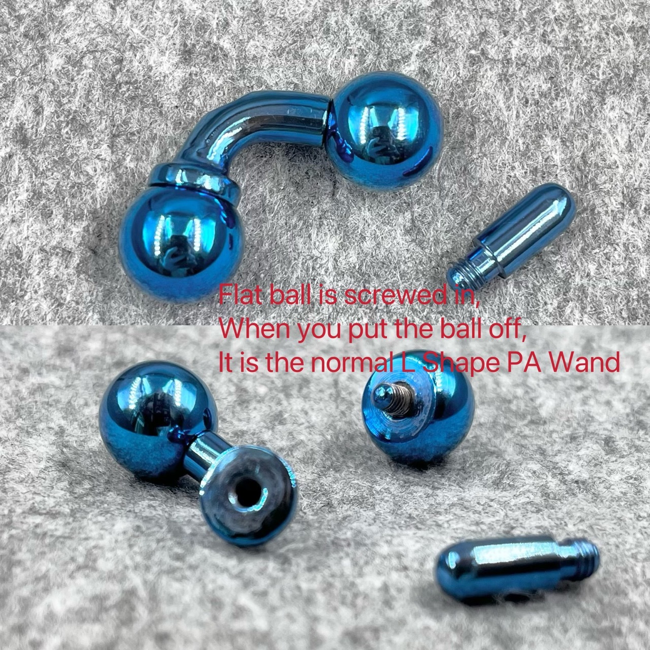 In Stock Gauge/Thickness 5mm Titanium L Shape PA Wand with Flat Ball