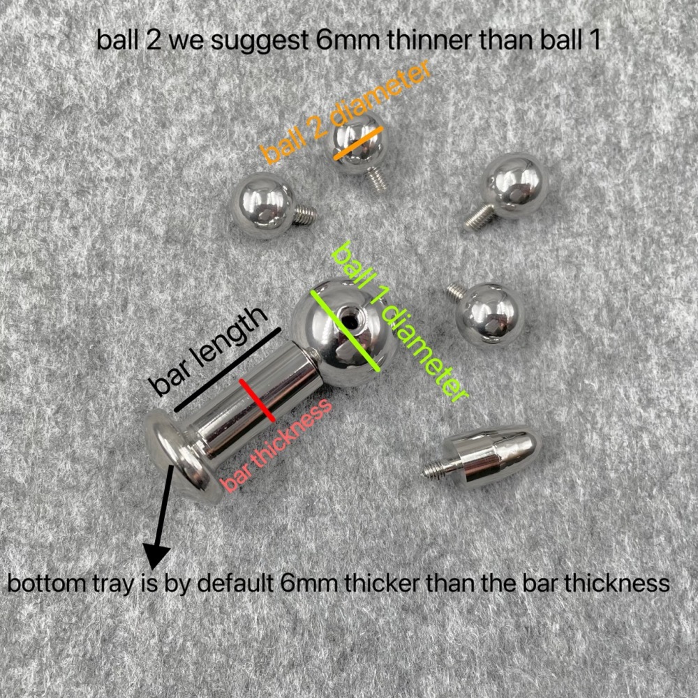 Customize Body Jewelry Straight Barbell With Ball