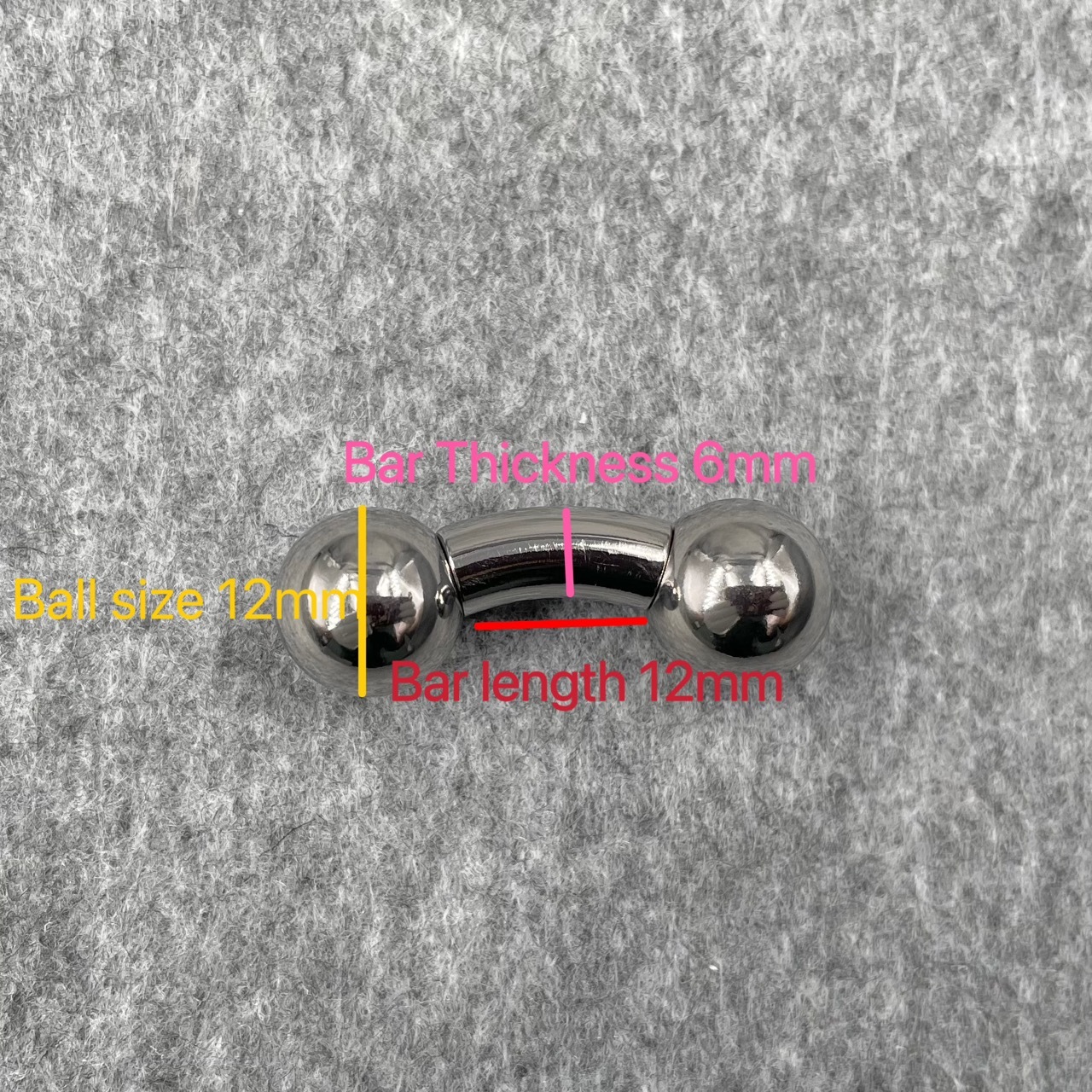 In Stock Gauge/Thickness 6mm Titanium Body Jewelry Bent Barbell