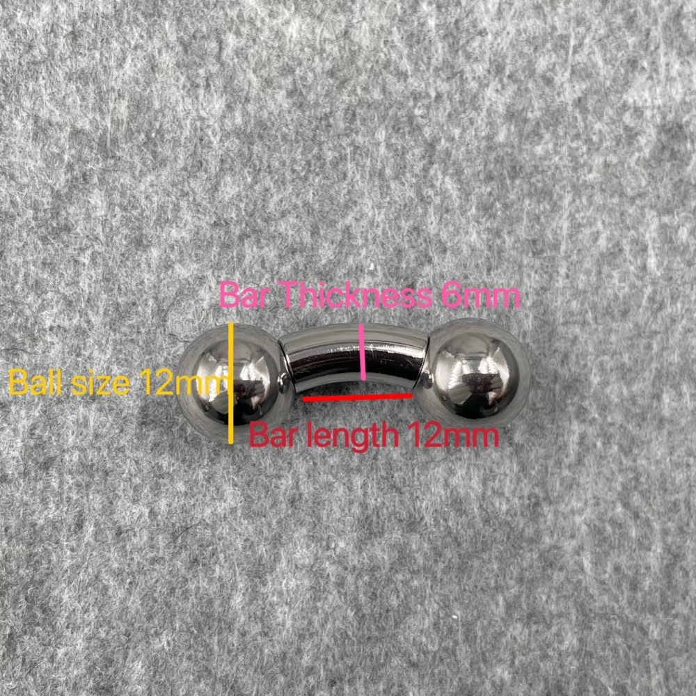 In Stock Gauge/Thickness 6mm Titanium Body Jewelry Bent Barbell