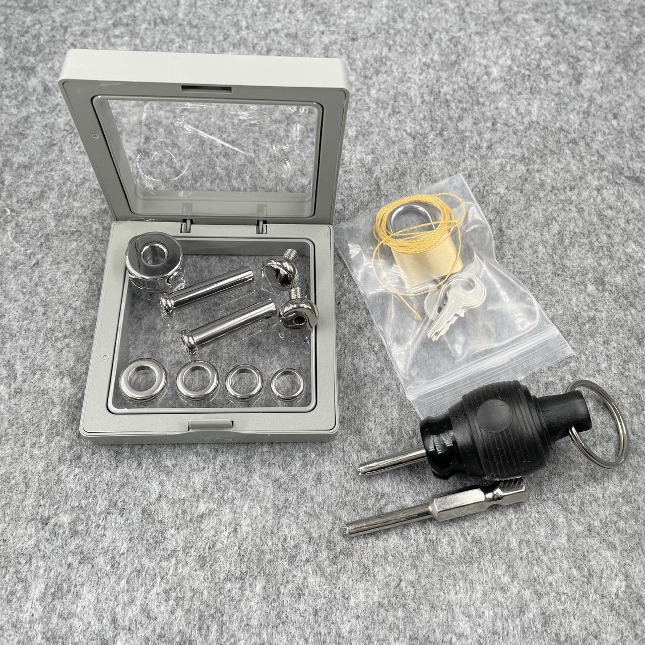 Titanium TetherSpout With Disc For Nom-Piercing Chastity