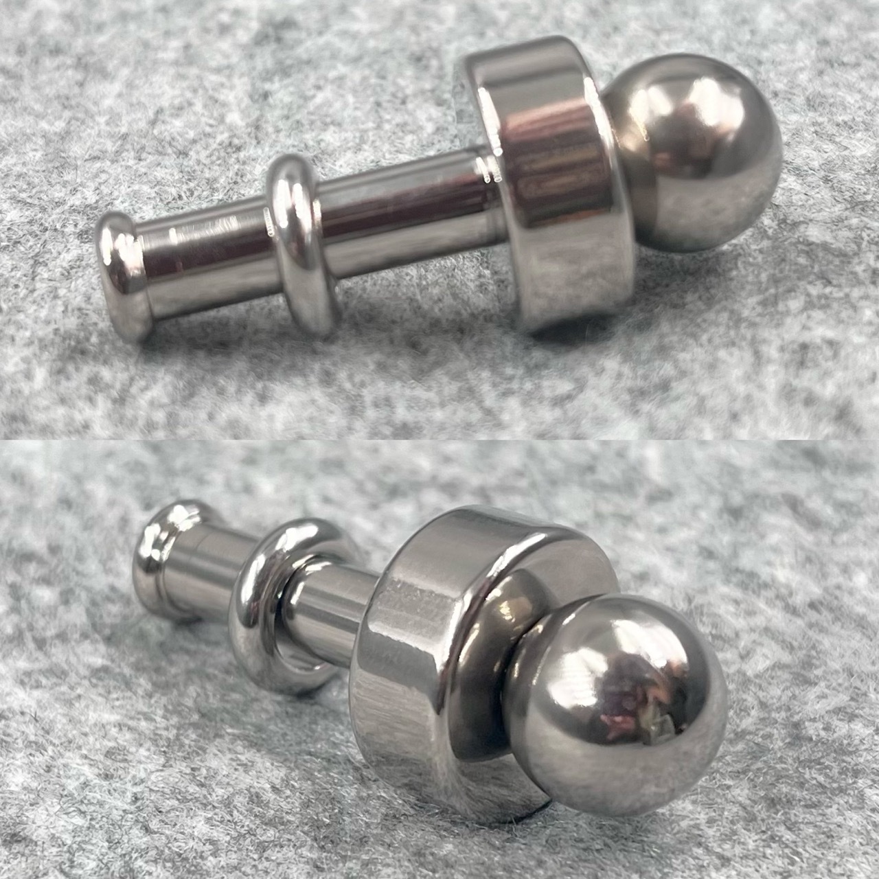 Titanium TetherSpout With Ball For Nom-Piercing Chastity