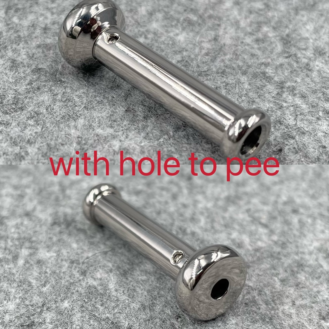 Titanium TetherSpout With Disc For Nom-Piercing Chastity