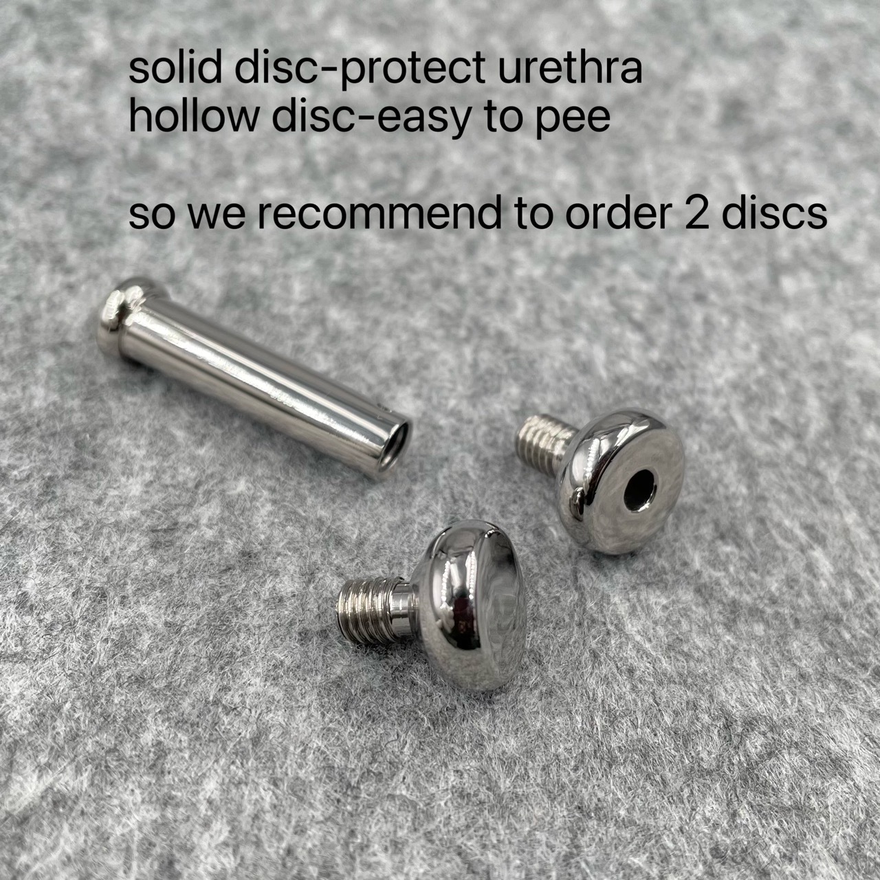 Titanium TetherSpout With Disc For Nom-Piercing Chastity