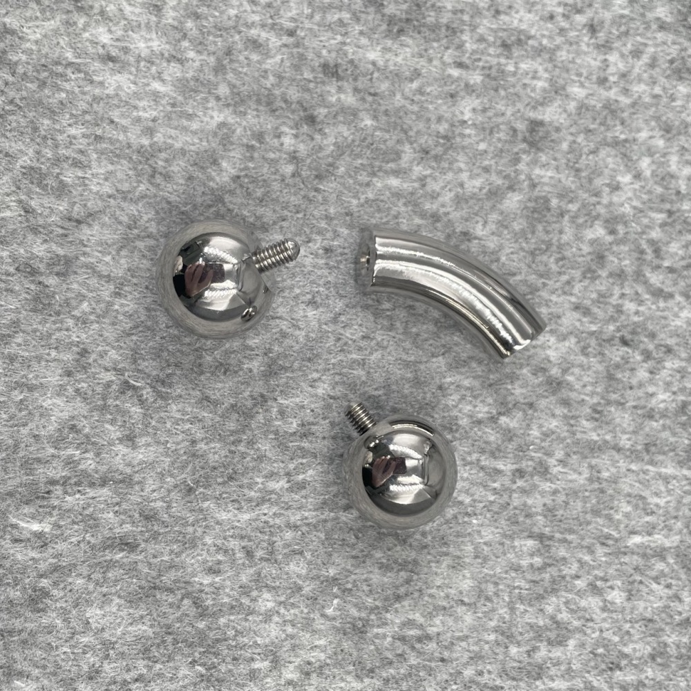 In Stock Gauge/Thickness 8mm Titanium Body Jewelry Bent Barbell