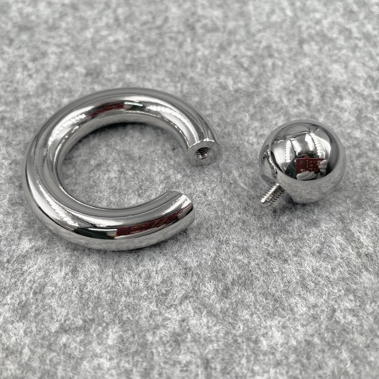 In Stock Gauge 8mm Ball Size 16mm Stainless Steel Screw On Captive Bead Ring