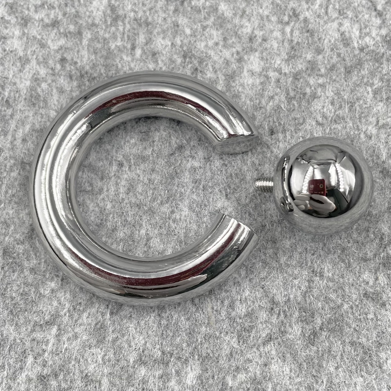 In Stock Gauge 8mm Ball Size 16mm Stainless Steel Screw On Captive Bead Ring