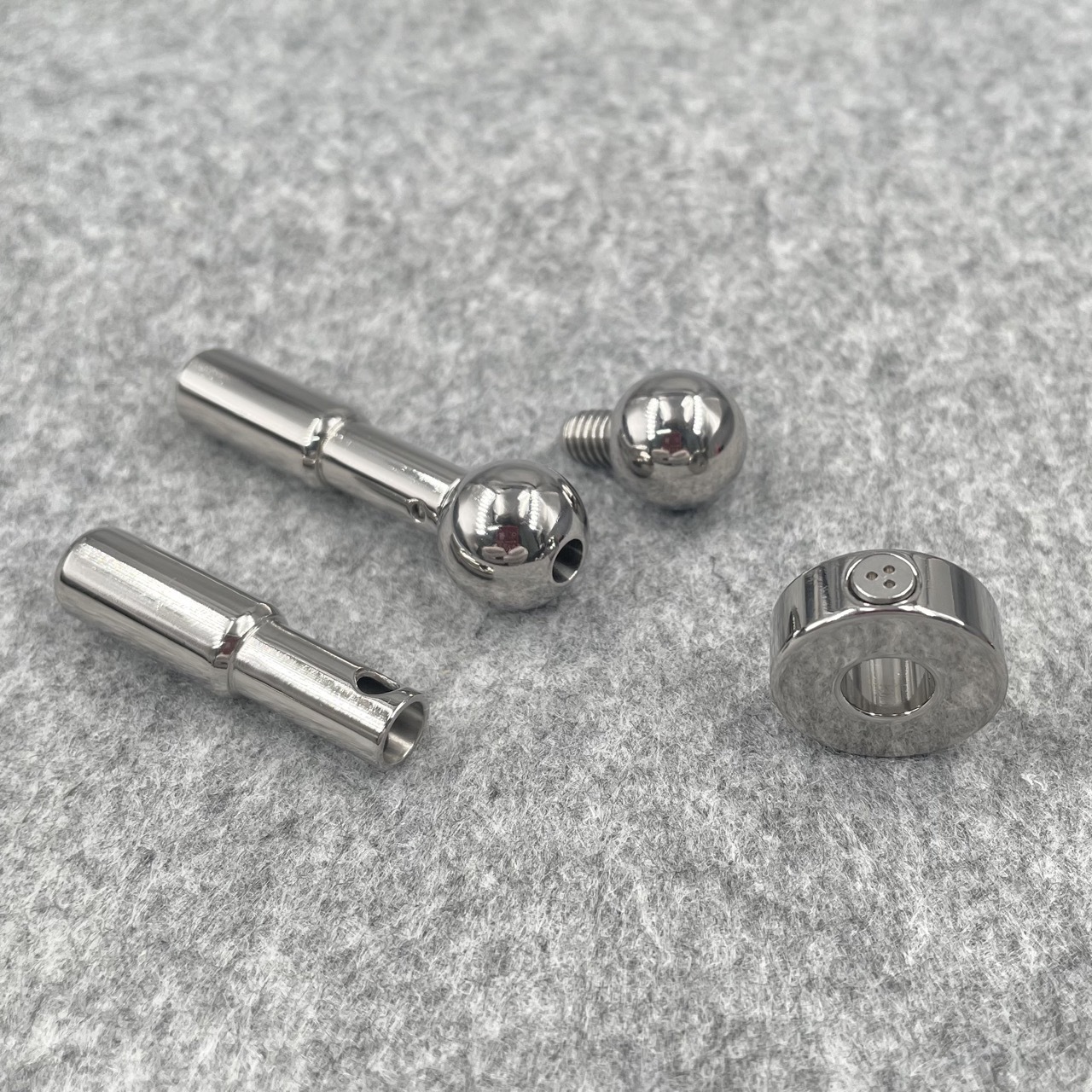 Titanium Urethral Sound TetherSpout  With Ball For Nom-Piercing Chastity
