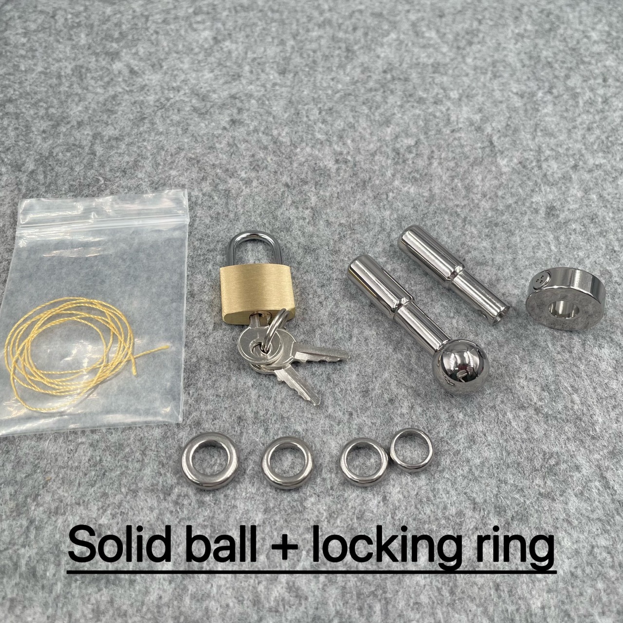 Titanium Urethral Sound TetherSpout  With Ball For Nom-Piercing Chastity