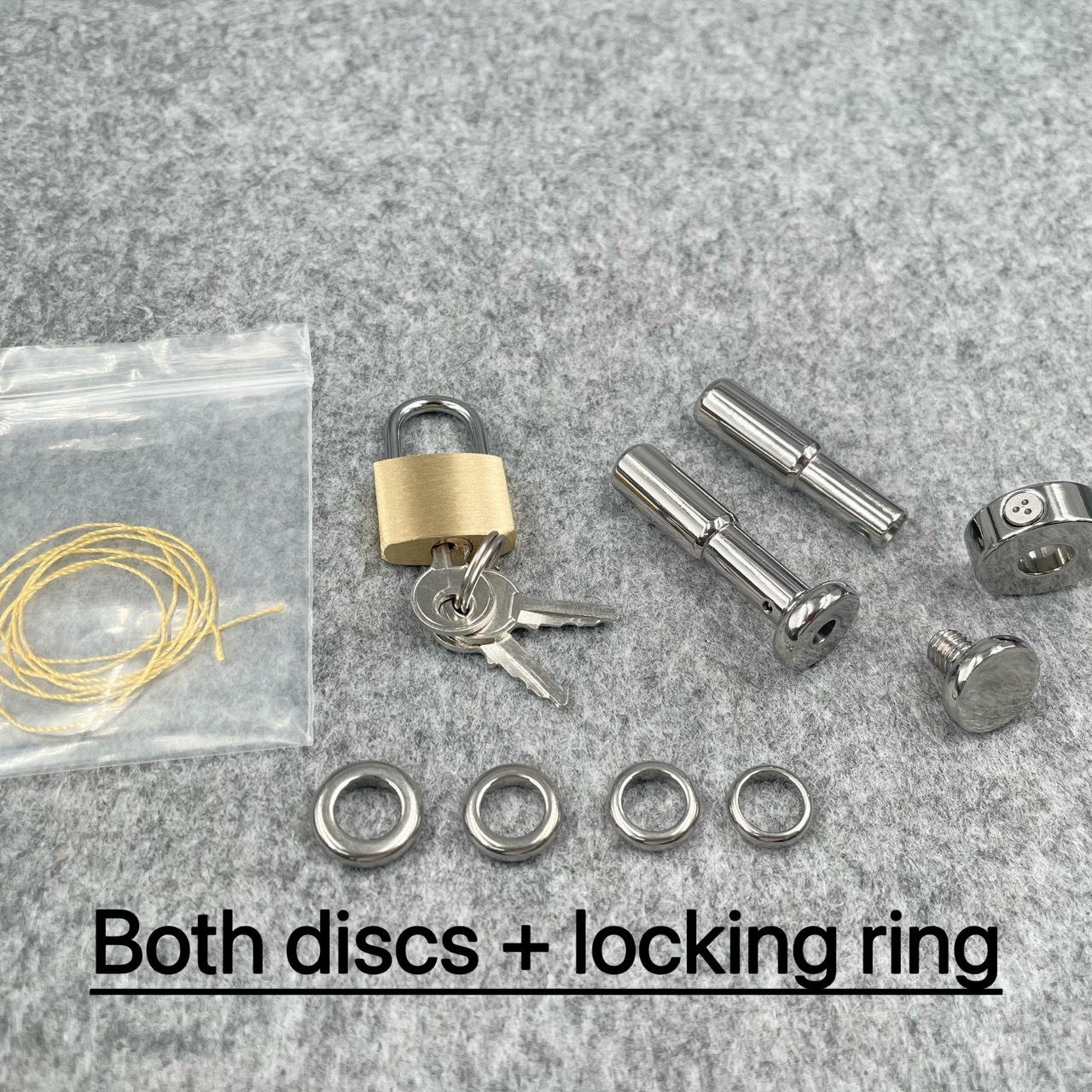 Titanium Urethral Sound TetherSpout  With Disc For Nom-Piercing Chastity