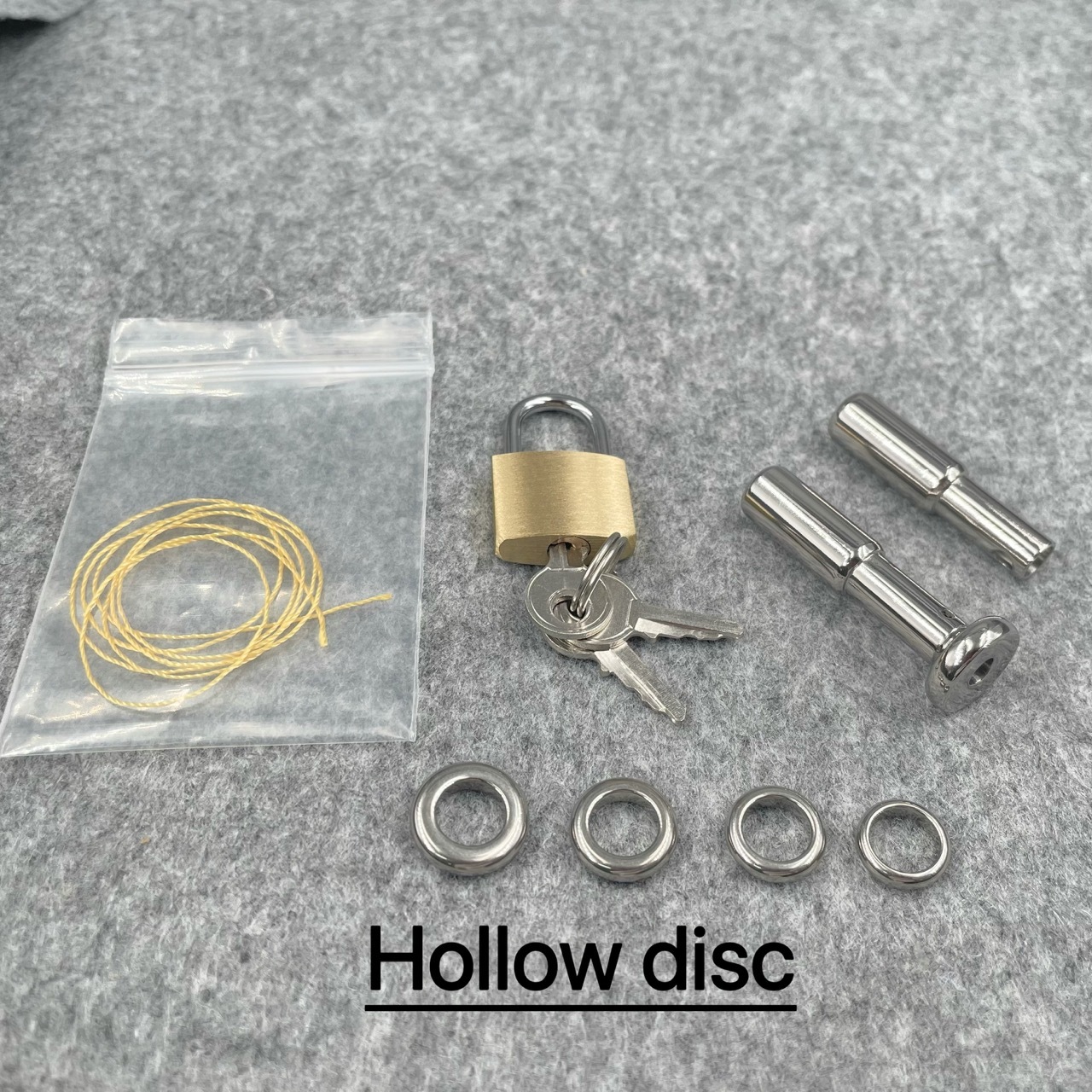 Titanium Urethral Sound TetherSpout  With Disc For Nom-Piercing Chastity