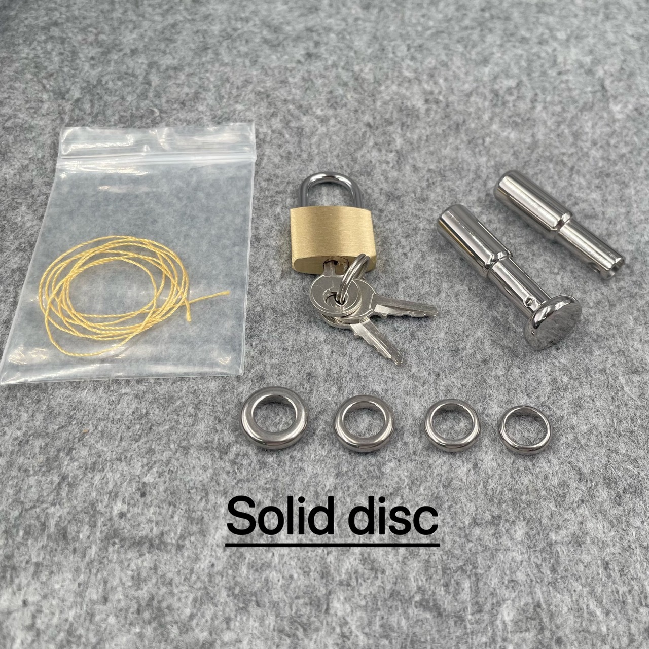 Titanium Urethral Sound TetherSpout  With Disc For Nom-Piercing Chastity