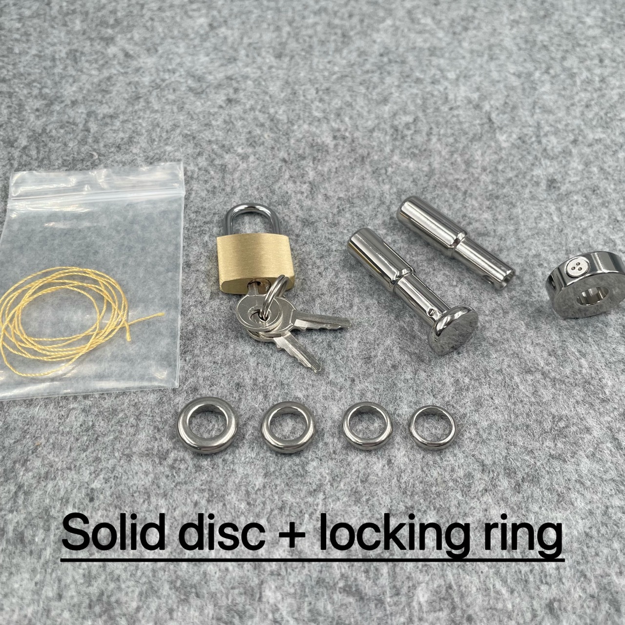 Titanium Urethral Sound TetherSpout  With Disc For Nom-Piercing Chastity