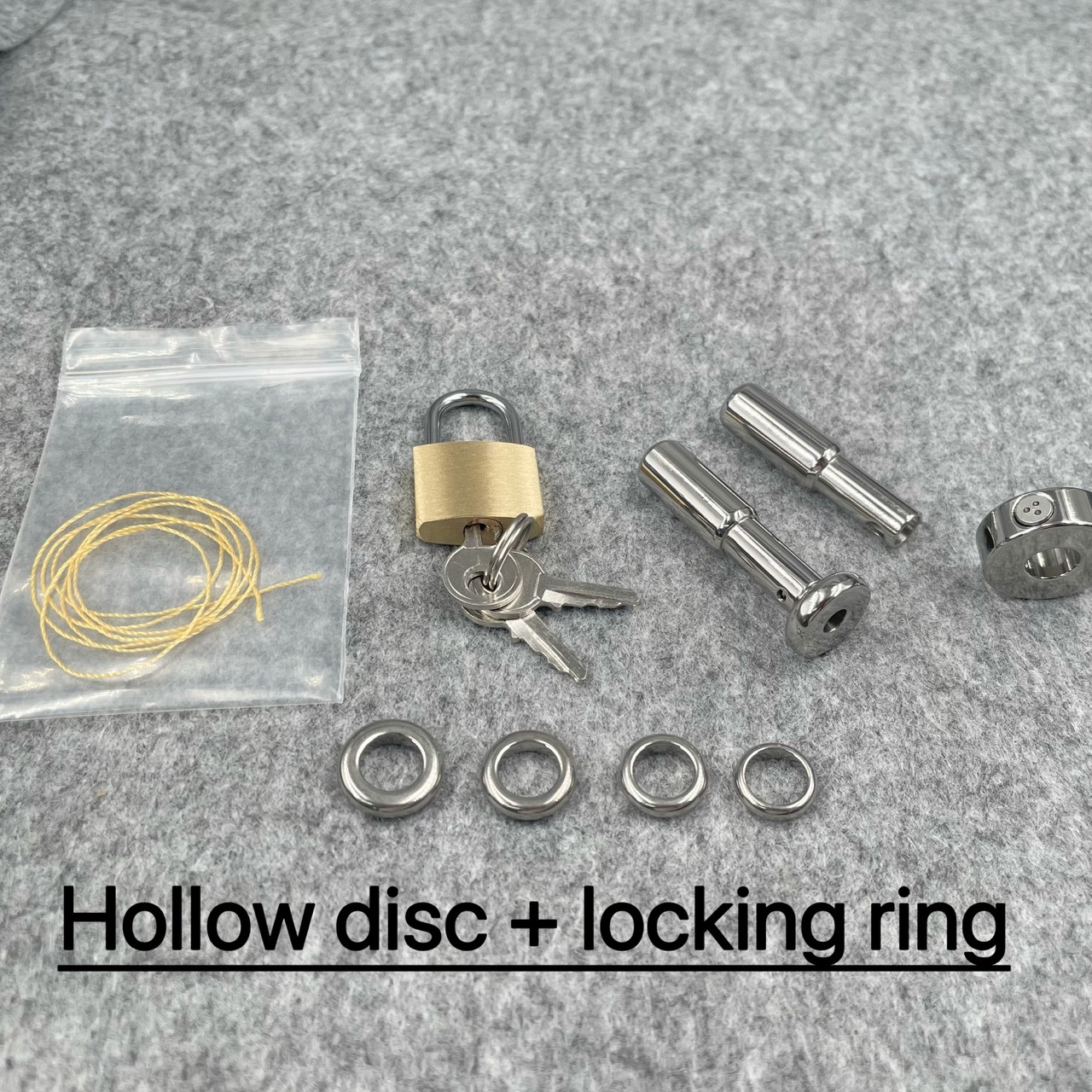 Titanium Urethral Sound TetherSpout  With Disc For Nom-Piercing Chastity