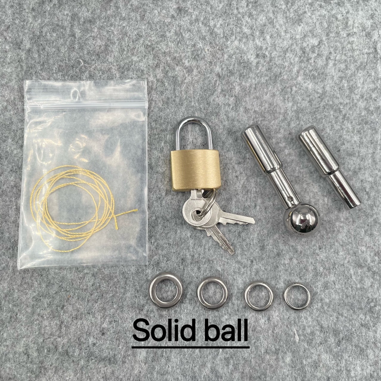 Titanium Urethral Sound TetherSpout  With Ball For Nom-Piercing Chastity