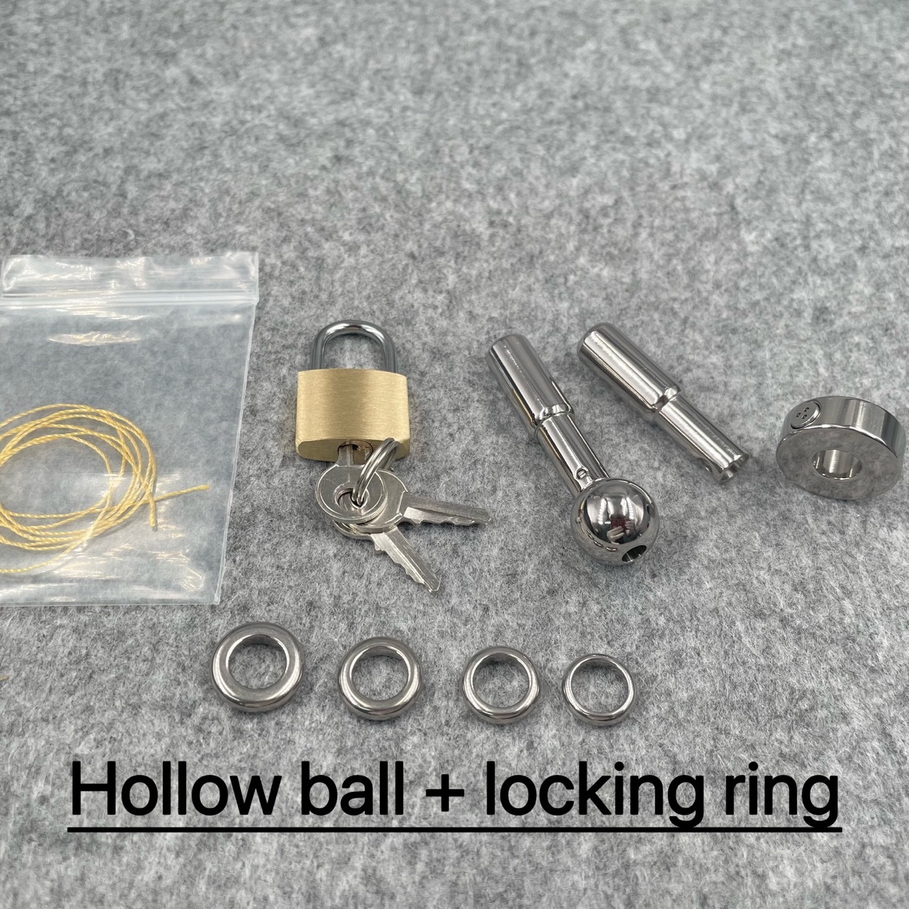 Titanium Urethral Sound TetherSpout  With Ball For Nom-Piercing Chastity