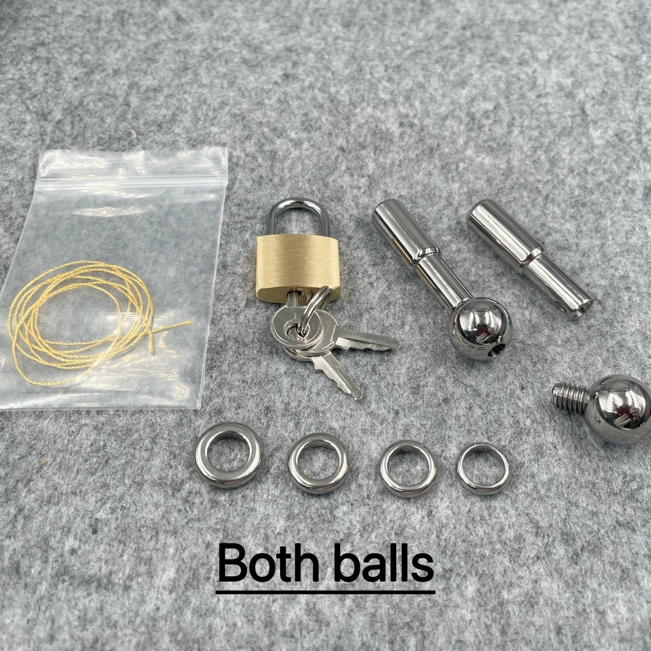 Titanium Urethral Sound TetherSpout  With Ball For Nom-Piercing Chastity